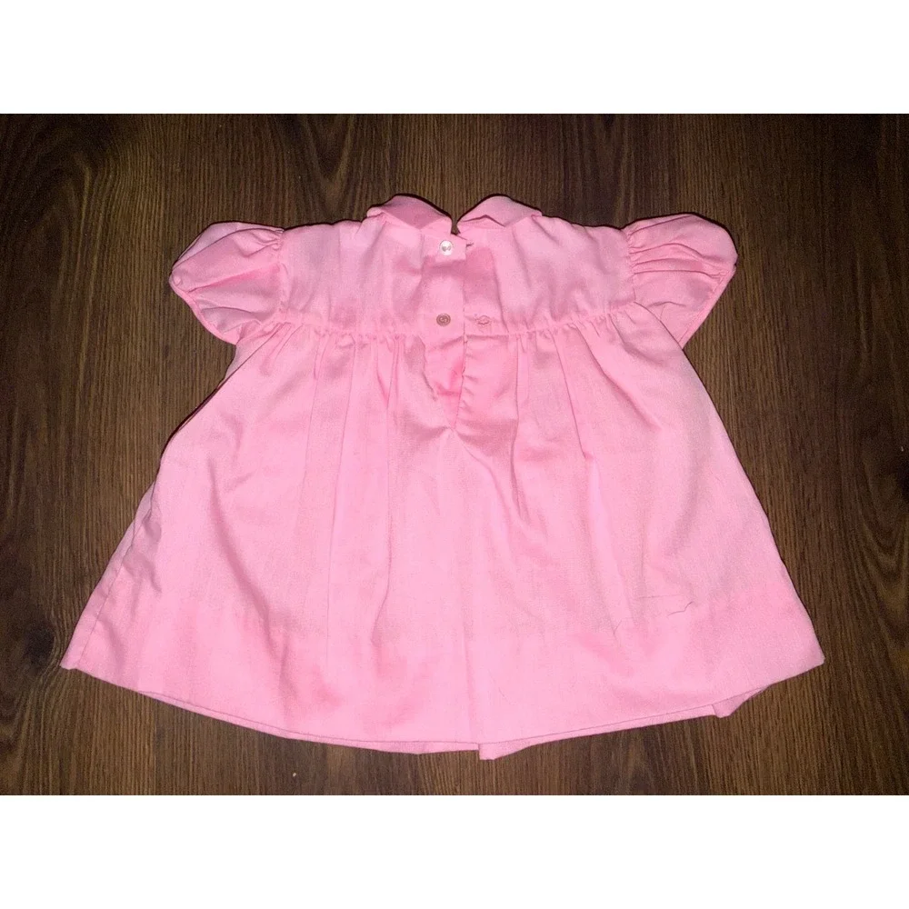 Cradle Tyme Vintage Dress/Shirt Baby Girls Pink Duck Embroidered 12-18 Months